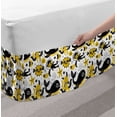thumbnail image 2 of Fish Bed Skirt, Underwater Fish Starfish Octopus Whale Coral Aquarium Kids Doodle, Elastic Bedskirt Dust Ruffle Wrap Around for Bedding Decor, 4 Sizes, Earth Yellow Black and White, by Ambesonne, 2 of 2