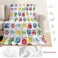 thumbnail image 5 of Colorful Monsters Blanket Soft Cozy Warm Throw Blanket for Couch, Plush Fuzzy Flannel Fleece Blankets for Sofa, Abstract Cartoon Cute Artistic Funny Bed Blankets Lightweight Gifts for Women, 30"x40", 5 of 9