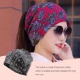 thumbnail image 3 of ZheElen Bonnet Décontracté Style Bohème Musulman Hijab Turban Extensible Protection des Oreilles Accessoires de Coiffure Bonnet Fleur de Noix Noire, 3 of 6