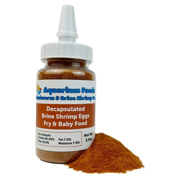 Aquatic Foods Inc. Decapsulated Brine Shrimp Eggs as Fry & Baby Food, Straight to Feeding Non-Hatching Brine Shrimp Eggs…2.5oz Squeeze Bottle