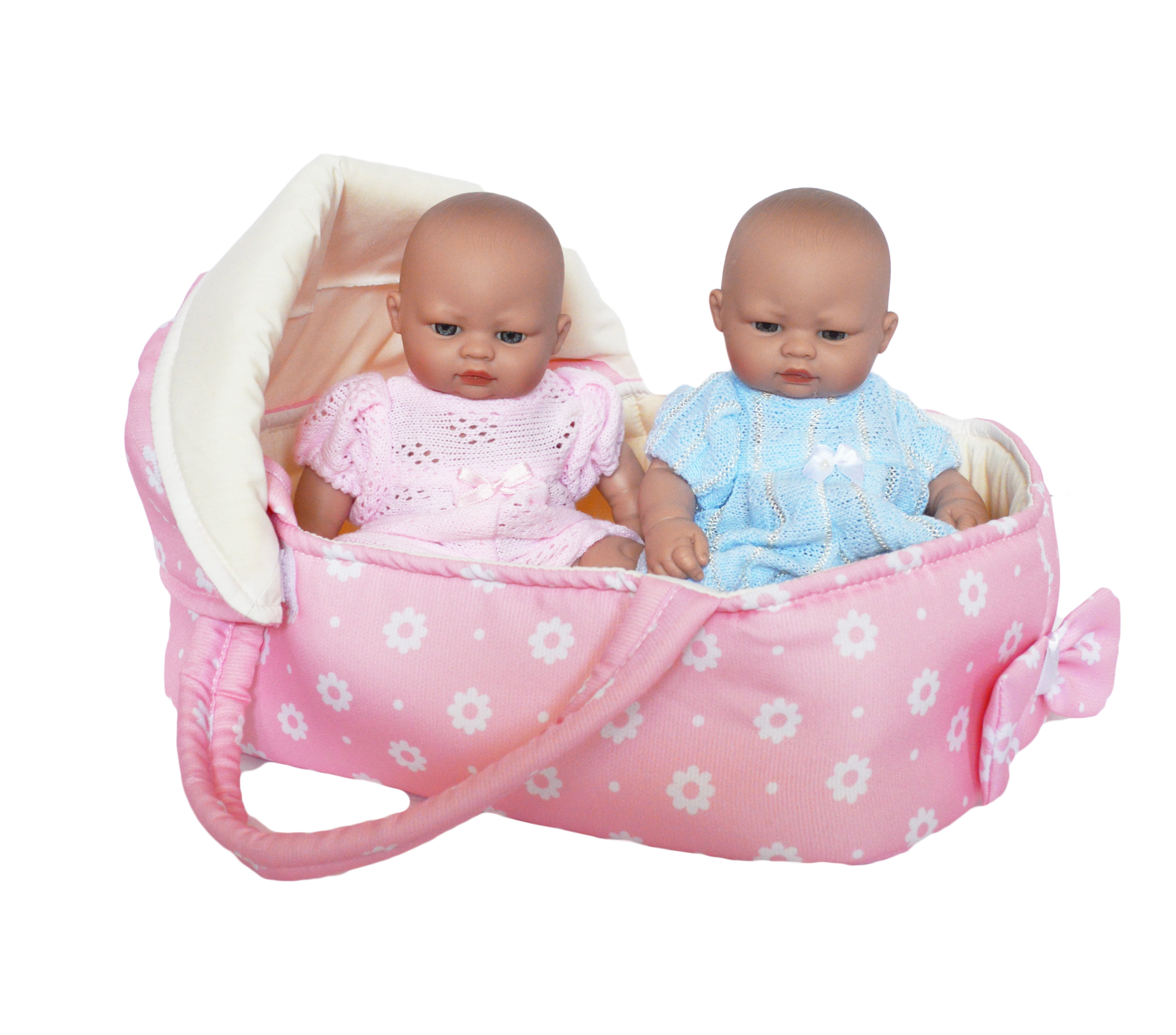 Twin Dolls Set 13” Baby Girl & Boy Twins With Sounds Feeding Set & Magic Bottle 