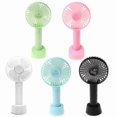 thumbnail image 2 of Mini Handheld Fan Portable Rechargeable Battery Operated Cooling Desktop With Base 3 Modes For Home Office Travel Outdoor A0nc, 2 of 5