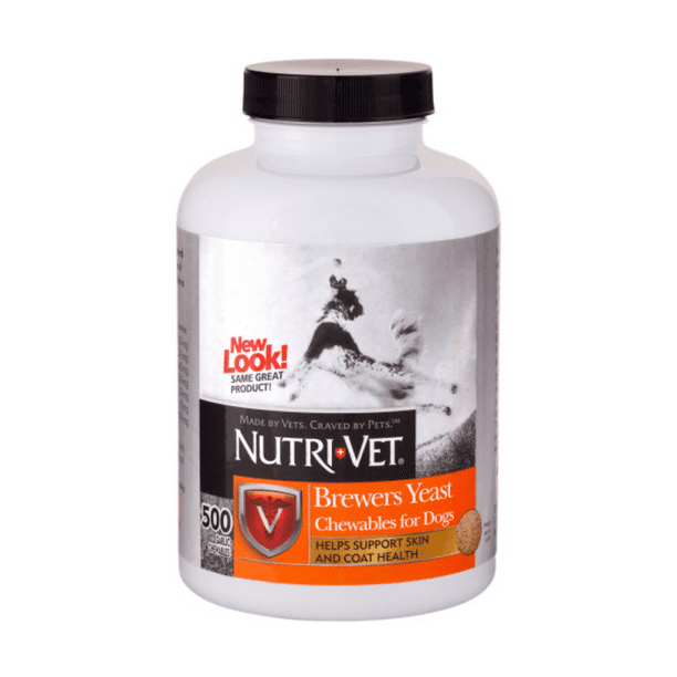 NutriVet Brewers Yeast with Garlic Chewable Supplements for Dogs, 500