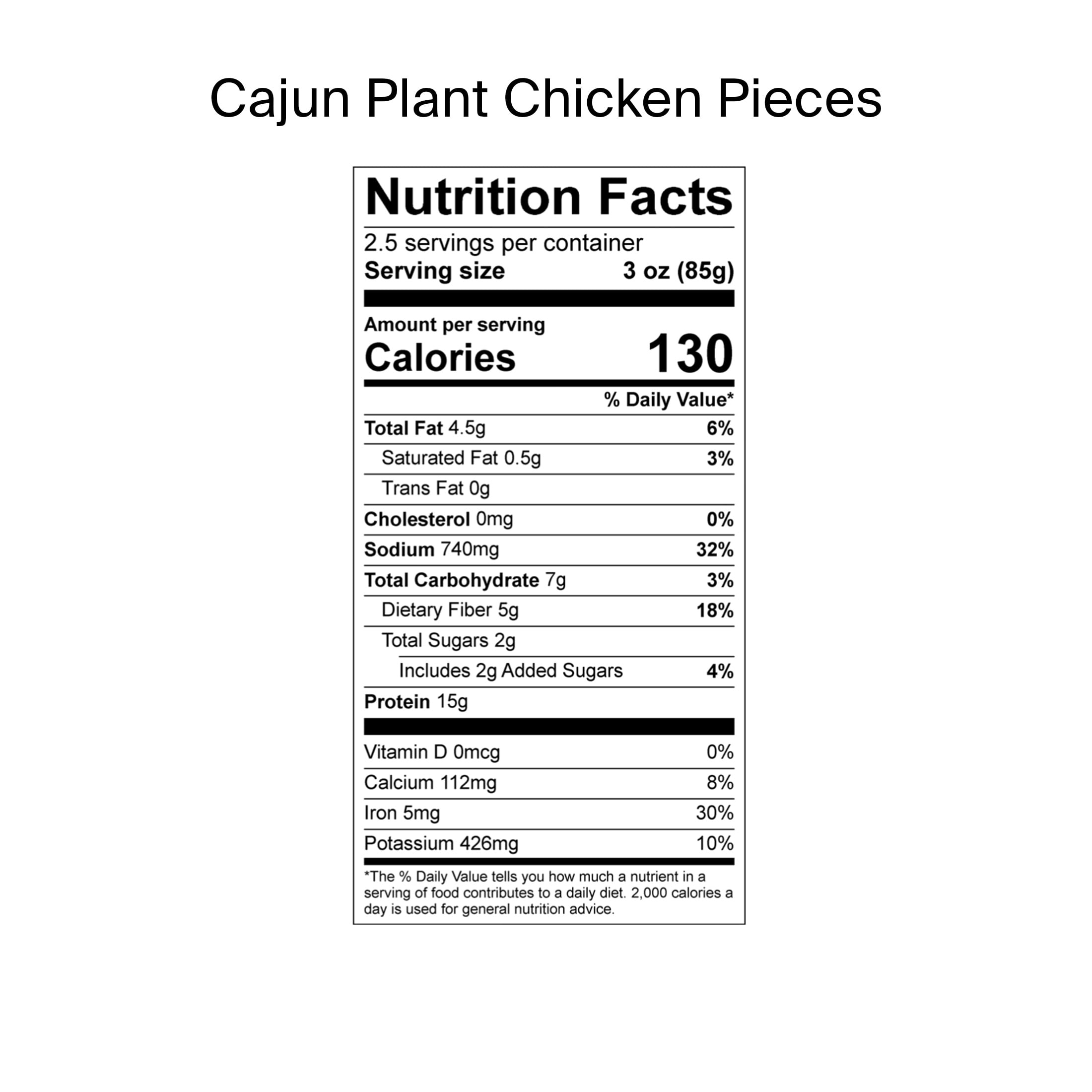 Daring Plant-Based Frozen Cajun Chicken Breast Pieces, Vegan, 8 oz, 27 Count