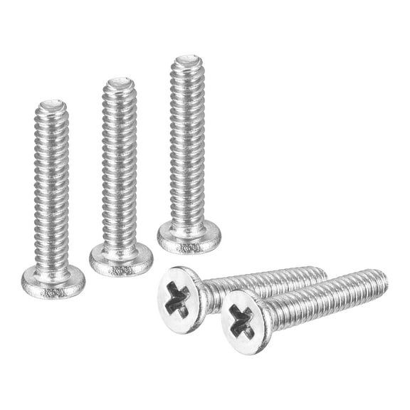 M1.6-0.35 x 8mm 20Pcs Metal Flat Round Head Screws Phillips Drive Machine Bolt