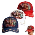thumbnail image 4 of NIEWTR United States 250th Anniversary Hat USA 250th Anniversary Hat Adjustable Embroidery Patriotic Baseball Cap for Men Women(C,One Size), 4 of 9