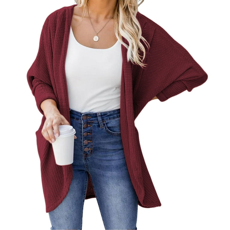 QYZEU Women'S Plus Size Sweaters Plus Size Cardigan for Women 3X Womens  Front Open Long Knit Soft Sweater Solid Color Long Sleeve Loose Casual  Jacket Cardigan - Walmart.com