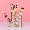 thumbnail image 6 of Glass Gold Pen Holder Hexagon Shaped Organizer for Desk Pens Rulers Makeup Brush Storage Combination for Case Container, 6 of 7