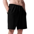 thumbnail image 1 of Pantalones cortos informales con cordón en la cintura para hombre: poliéster, estampado texturizado para el verano., 1 of 4