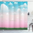thumbnail image 1 of Cloud Shower Curtain, Cartoon Nature Horizontal Landscape with Beautiful Evening Sunset Sky and Clouds, Fabric Bathroom Set with Hooks, 69W X 84L Inches Extra Long, Multicolor, by Ambesonne, 1 of 3