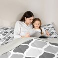 thumbnail image 4 of Castle Fairy Minimalist Geometric Quatrefoil Twin Comforter Sets 2pcs,Geometric Grid Motif Bedding Set,Black Gray White,Reversible,1 Comforter and 1 Pillowcase, 4 of 6