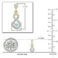 thumbnail image 3 of Dazzlingrock Collection 3mm Round Aquamarine & White Diamond Infinity Swirl Screwback Dangling Drop Earrings for Women (0.18 ctw, Color I-J, Clarity I2-I3) in 10K Yellow Gold, 3 of 4