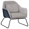 thumbnail image 1 of Sunpan Chaise Longue en Tissu Moderne 16" et Acier Watts en Noir/pierre, 1 of 8
