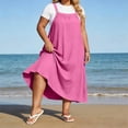 thumbnail image 4 of XiYing Robes pour Femmes, Robe Maxi Décontractée de Mode pour Femmes Grande Taille à Encolure Carrée avec Boutons, Bretelles, Dos Plissé et Détails de Buste,, 4 of 8