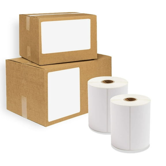 White Thermal Transfer Shipping Labels, Perforated Self-Adhesive, 4000 Count, 4 x 6 in