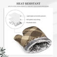 thumbnail image 5 of A Pair Of Heat Insulation And Anti-Perm Gloves 7×11in Thick Anti-Perm Palm With Silicone Piece Lanyard Design Is Easy To Hang Argyle Plaid Khaki_2, 5 of 8
