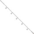 thumbnail image 2 of Sterling Silver Starfish Dangles 9 Inch Plus 1 Ext. Anklet (9 X 1.5) Made In India qg4192-9, 2 of 5