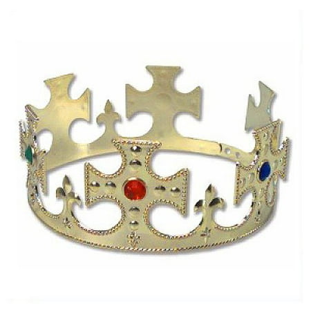 Gold Jeweled Prince King or Queen Crown