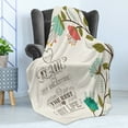 thumbnail image 4 of Valentines Day Soft Flannel Fleece Throw Blanket, Valentines Day Romanic Themed Floral Flowers with Leaves Art Print, Cozy Plush for Indoor and Outdoor Use, 70" x 90", Multicolor, by Ambesonne, 4 of 5