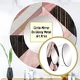 thumbnail image 4 of Designart "Refined Marble Granite Agate with Gilded Touches XI" Modern Geometric Rund Mirror For Wall Decor - Large Pink Round Print Mirror - Round Glam Mirror 23" x 23" Inch, 4 of 6