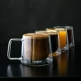thumbnail image 5 of Double Walled Glass Coffee Drink Mug with Handle - Set of 4 - 8.5oz, 5 of 5
