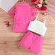 thumbnail image 3 of Odeerbi 3-9 Años Trajes de Verano Para Niñas Camisola de Algodón Pantalones Cortos Chaqueta Blazer Trajes Chaqueta Con Solapa de Muesca Conjunto de Tres Piezas, 3 of 7