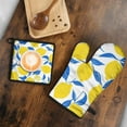 thumbnail image 5 of Lemon Kitchen Oven Mitt and Pot Holder Sets 2 Pcs for Baking, Cooking and Grilling, Heat Resistant Up To 392 °F, 5 of 7