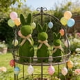 thumbnail image 5 of Cadancy Easter Bunny Figurines Set Flocked Rabbit Statues with Burlap Bow Outdoor Lawn Ornaments Spring Garden Decor for Porch Steps Patio Yard Home Decorations, 5 of 9