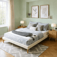 thumbnail image 3 of Gewnee Queen Size Faux Leather Platform Bed Frame,No Box Spring Needed,Solid Wood Center Support,White, 3 of 14