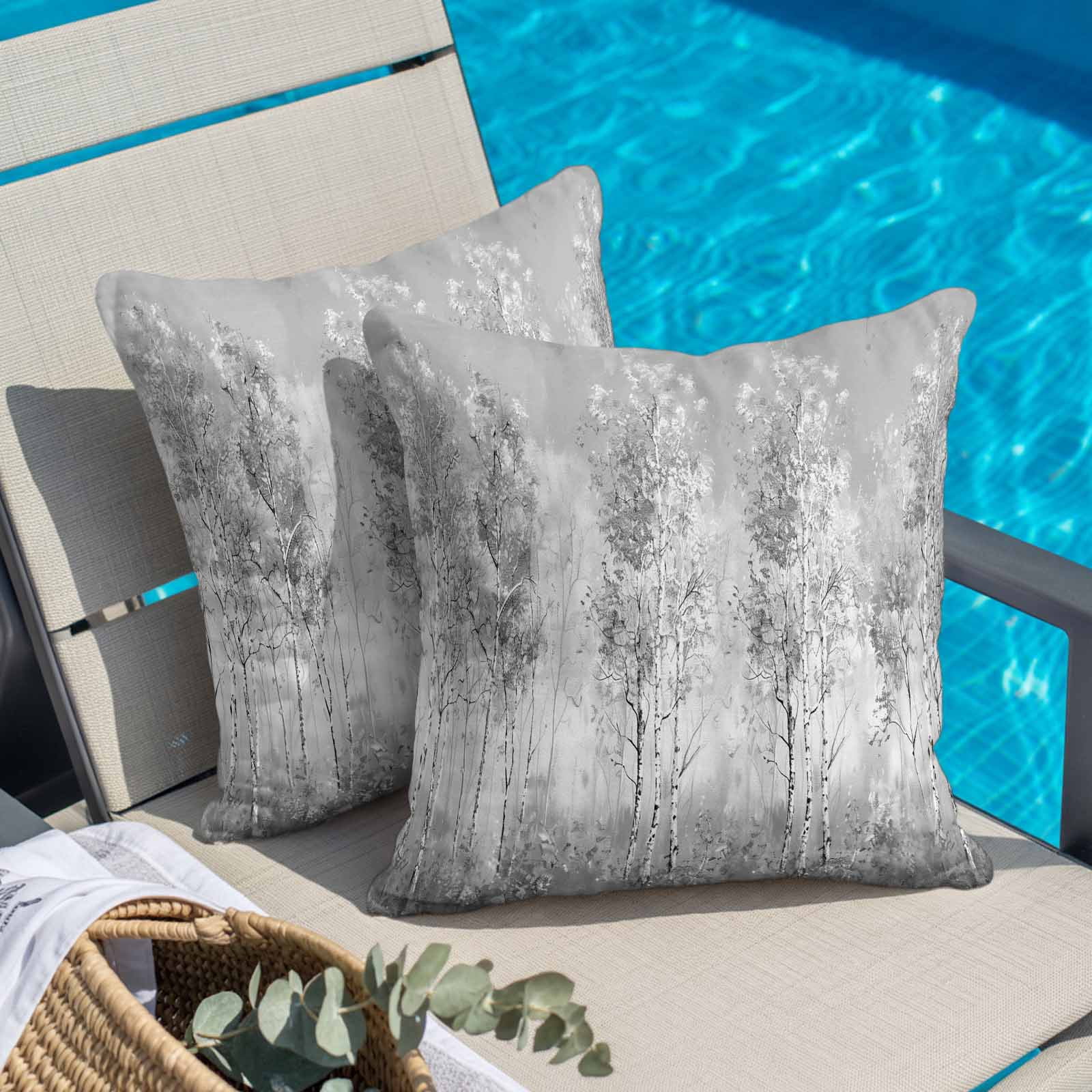 Pillow Covers 26x26 Inch, Grey Vintage Linen Pillowcase with Invisible Zipper, Modern Abstract Art Oil Paiting Decorative Throw Pillow Covers Cushion Case for Couch Sofa Bed Living Room