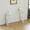 thumbnail image 4 of Modern Stainless Steel and Glass Console Table, Clear Glass with Stable Stainless Steel Legs - bs-02, 4 of 19