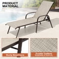 thumbnail image 5 of Crestlive Products Adjustable Steel Chaise Lounge Chair, 6‑Position Recliner with Rust-Resistant Frame (Beige), 5 of 6