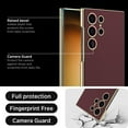 thumbnail image 5 of Slim for Samsung Galaxy S24 Ultra Leather Case, Galaxy S24 Ultra Case with Stand, PC & PU Electroplated Frame Anti-Shatter Anti-Scratch Heavy-Duty Shockproof Phone Cover for S24 Ultra, Green, 5 of 12