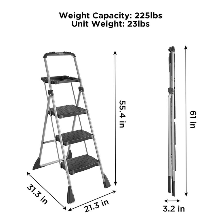 COSCO 3-Step Max Steel Work Platform, 225 lb. Weight Capacity