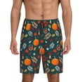 thumbnail image 2 of Daiia Autumn with Pumpkins Mens Woven Stretch Pajama Short,Short Pajama Pants-XX-Large, 2 of 9