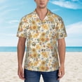 thumbnail image 4 of Fotbe Hippie Bee Honeycomb Hawaiian Shirt for Men Unisex Summer Beach Casual Short Sleeve Cotton Linen Button Down Shirts-Small, 4 of 9