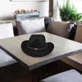 thumbnail image 5 of Hirigin Cowboy Hat for Women Men Cowgirl Hat Wide Brim Western Hats with Bull Head Panama Fedora Hat, 5 of 5