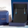 thumbnail image 5 of Gem Stone King 925 Silver and 10K Yellow Gold London Blue Topaz and White Lab Grown Diamond Dangle Earrings for Women | 3.28 Cttw | Gemstone November Birthstone | Pear Shape 9X6MM, 5 of 6