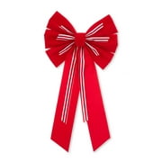 Holiday Time Accent Bow, Red/White Stripes, 23"