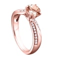 thumbnail image 4 of Aonejewelry 1 Ct. Ttw Halo Interwined Design Morganite and Diamond Engagement Ring Crafted In 14k Solid Rose Gold, 4 of 4