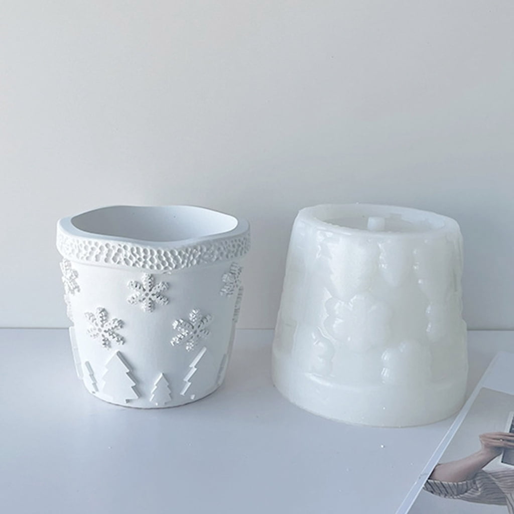 BQBQERT Flower Silicone Mold Concrete Cement Plant Mold Flowerpot Epoxy Resin Mould Makeup Brush Holder Mold