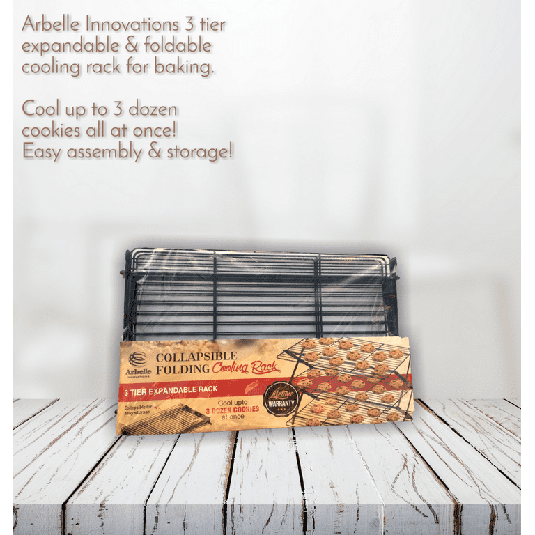 3 Tier Foldable Cooling Rack Expandable Collapsible Cookie