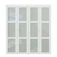 thumbnail image 3 of 72" x 96" 3-Lite Frosted Glass Bifold Doors with Hardware Kit & Knob, Solid Core MDF Wood, Interior Folding Door for Closet, Pantry Door, White Smooth Surface, Paintable, 3 of 10