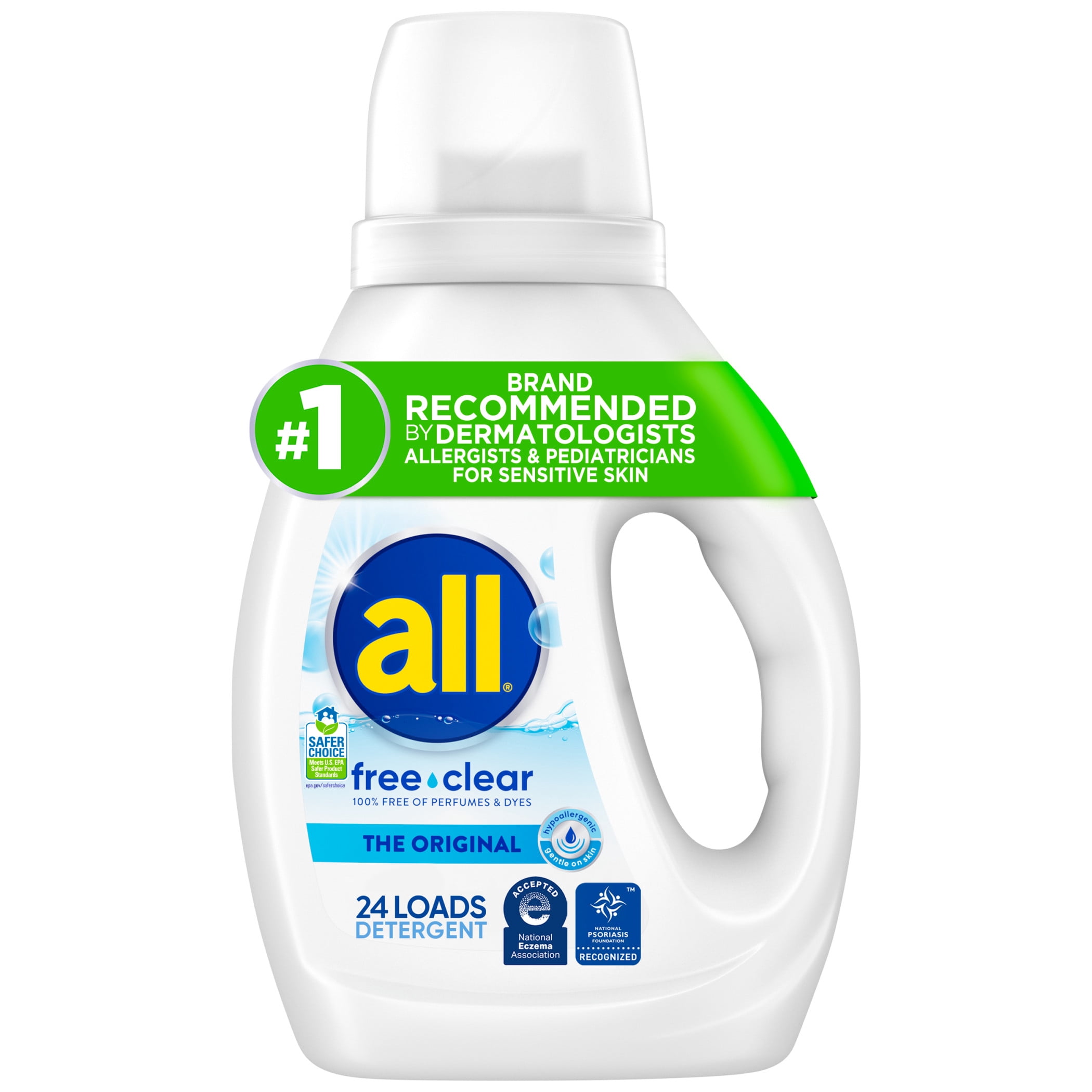 (2 pack) all Free Clear Liquid Laundry Detergent, 30 oz, 24 Loads