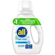 (2 pack) all Free Clear Liquid Laundry Detergent, 30 oz, 24 Loads