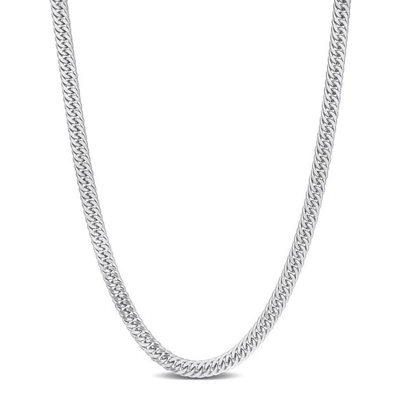 AMOUR Double Curb Link Chain Necklace In Sterling Silver, 24 In