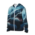 thumbnail image 3 of Goofa 3D Realistic Shark Printed Women's UPF 50+ Sun Protection Hoodie Jacket Lightweight Long Sleeve Sun Shirt for Women with Pocket Hiking Outdoor-Large, 3 of 9