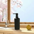 thumbnail image 2 of JeashCHAT 350ml Soap Dispenser for Bathroom and Kitchen, Modern Striped Style Hand Soap Body Wash Dish Soap Dispenser with Pump, Refillable Pump Bottle, Black, 2 of 6
