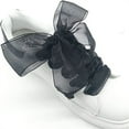 thumbnail image 5 of HYG 2 Pairs Black Ribbon Shoe Laces Fashion Glitter Shoelaces Flat Snow Yarn Shoelace Elastic Organza Shoe Strings for Girl Women Sneakers Boots, 5 of 6