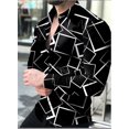 thumbnail image 1 of Camisa con cuello con estampado de diamantes de gran venta para hombres en verano, ropa de calle de manga larga con botones para uso diario, ropa de moda para hombres, 1 of 6